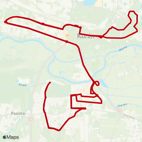 MZK Konin Nadrzeczna — Wyzwolenia map