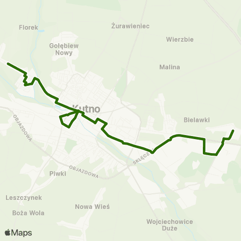MZK Kutno Jesienna pętla — Intermodalna map
