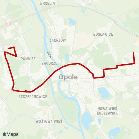 MZK Opole Witosa - Wygonowa — Technologiczna - Centrum Handlowe map