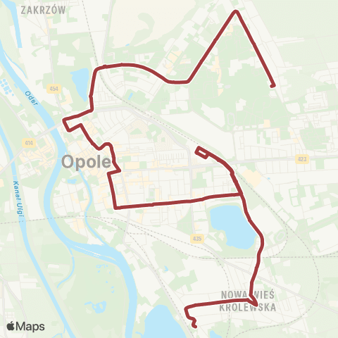 MZK Opole Al. Przyjaźni - Pętla — Pużaka - Pętla map