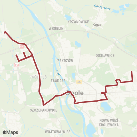 MZK Opole Sławice - Pętla — Witosa - Wygonowa map