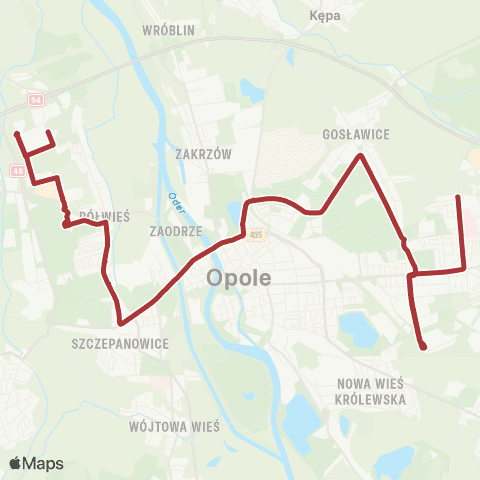MZK Opole Witosa - Wygonowa — Technologiczna - Centrum Handlowe map