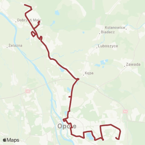 MZK Opole Wschodnia - Pętla — Jagiełły - Szkoła map