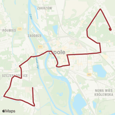 MZK Opole Prószkowska - Politechnika — Pużaka - Pętla map