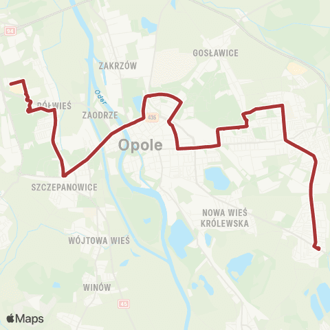 MZK Opole Grudzice - Pętla — Technologiczna - Centrum Handlowe map
