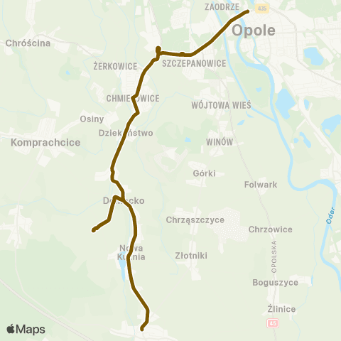 MZK Opole Dambonia - Pętla — Prószków - Rynek map