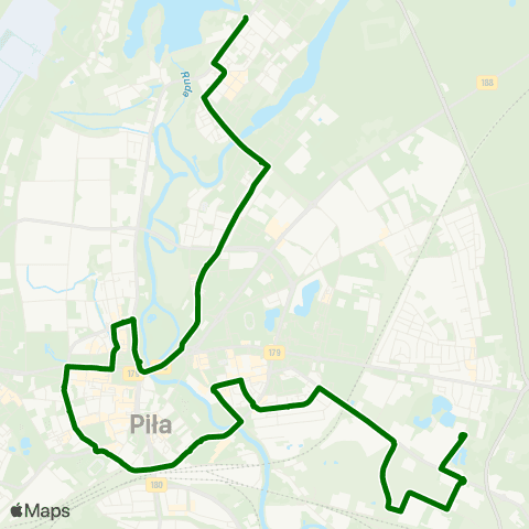 MZK Piła Zbrojna / Pętla  — Lutycka / Pętla map