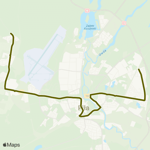 MZK Piła Lelewela / Pętla  — Os. Gładyszewo / Pętla map