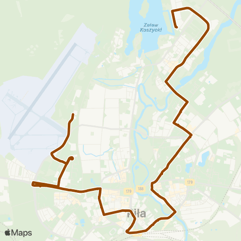 MZK Piła Miła / Pętla  — Lotnicza / Chorwacka map