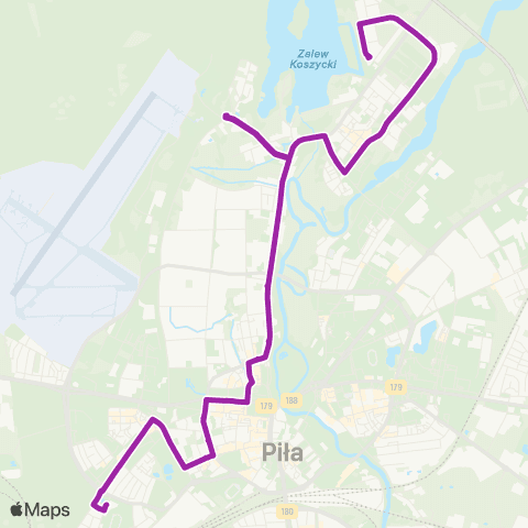 MZK Piła Al. Powst. Wlkp. / Pętla  — Żeromskiego / Pl. Inwalidów map