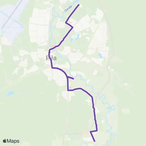 MZK Piła Śniadeckich / Kotłownia  — Jastrzębia / Pętla map