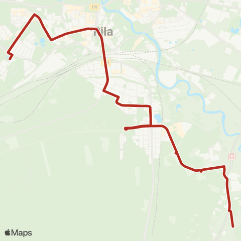 MZK Piła Motylewska / Wapienna  — Żeromskiego / Pl. Inwalidów map