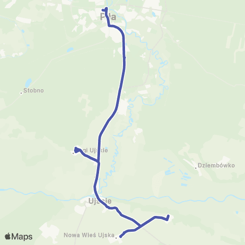 MZK Piła Pl. Zwycięstwa / Śródmiejska  — Nowa Wieś Ujska / Pętla map