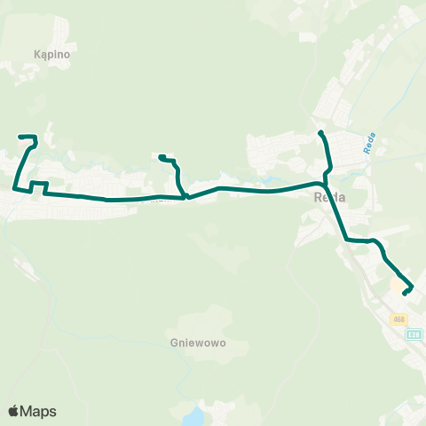 MZK Wejherowo Wejherowo Szpital — Rumia C.H. „Port Rumia” map