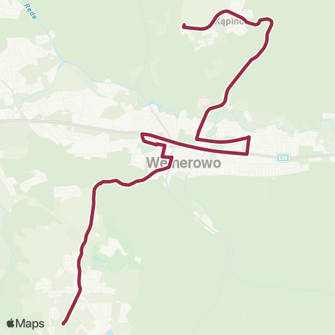 MZK Wejherowo Kąpino Parkowa — Gowino Brzozowa map