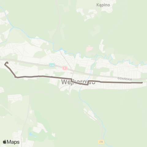 MZK Wejherowo Wejherowo Os. Sikorskiego — Wejherowo Krofeya map