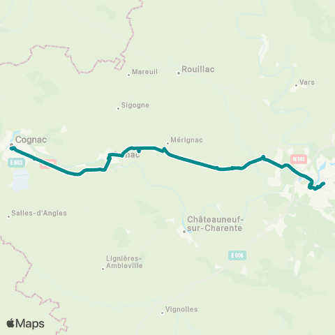 Nouvelle-Aquitaine Cars 16 Cognac - Jarnac - Angoulême map