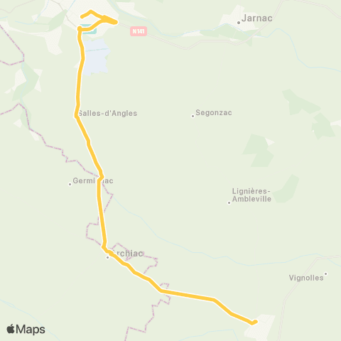 Nouvelle-Aquitaine Cars 16 Cognac - Barbezieux map