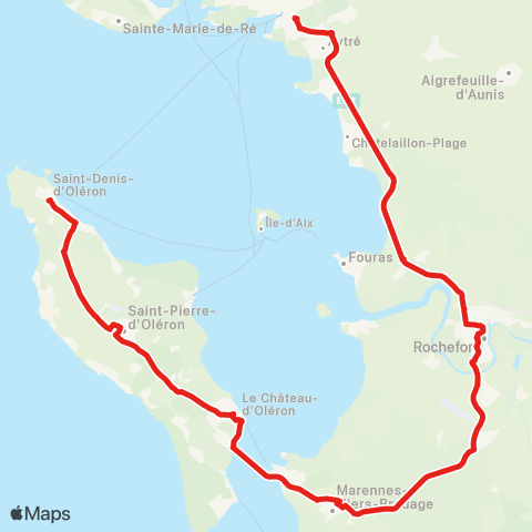 Nouvelle-Aquitaine Cars 17 La Rochelle - Saint-Denis-d'Oléron map