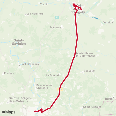 Nouvelle-Aquitaine Cars 17 Saintes - St-Jean-d'Angély map