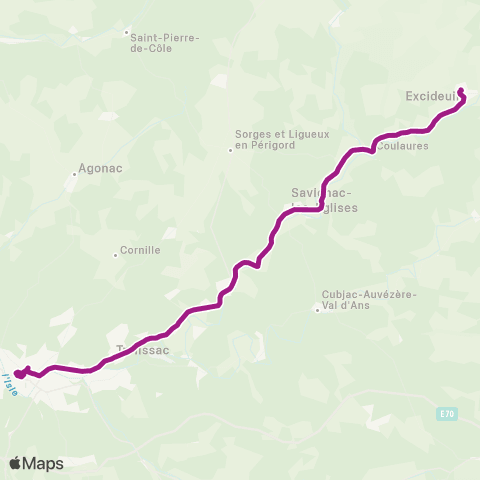 Nouvelle-Aquitaine Cars 24 Excideuil-Périgueux map