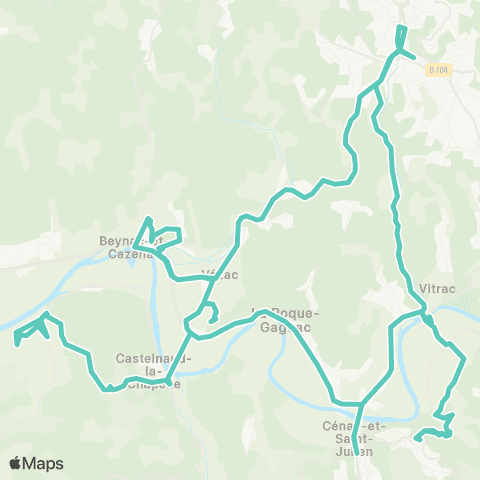 Nouvelle-Aquitaine Cars 24 Ligne 338 (Estivale) : Vallée de la Dordogne map