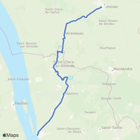 Nouvelle-Aquitaine Cars 33 Blaye - Jonzac map