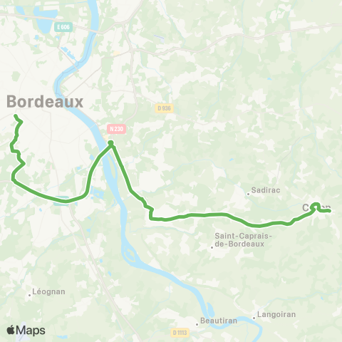 Nouvelle-Aquitaine Cars 33 Bordeaux Campus - Creon map