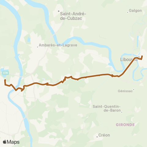 Nouvelle-Aquitaine Cars 33 Bordeaux les Aubiers - Libourne par Rn89 map