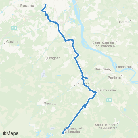 Nouvelle-Aquitaine Cars 33 Bordeaux Peixotto - Cabanac et Villagrains map