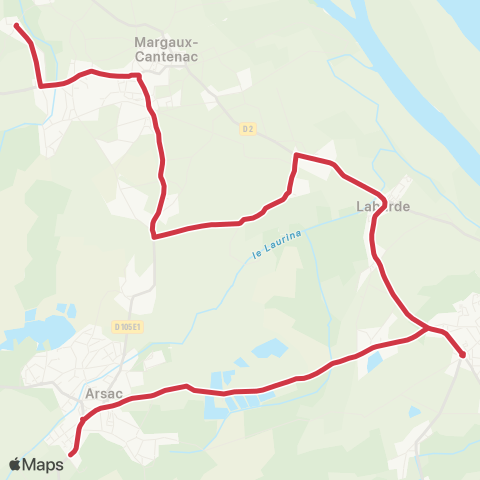 Nouvelle-Aquitaine Cars 33 Collège d'Arsac map