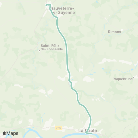 Nouvelle-Aquitaine Cars 33 La Reole - Sauveterre par Bagas map