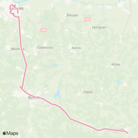 Nouvelle-Aquitaine Cars 33 Langon - Grignols map