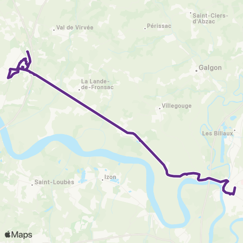 Nouvelle-Aquitaine Cars 33 Libourne - St André de Cubzac map