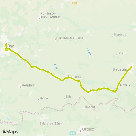 Nouvelle-Aquitaine Cars 40 Hagetmau - Dax map