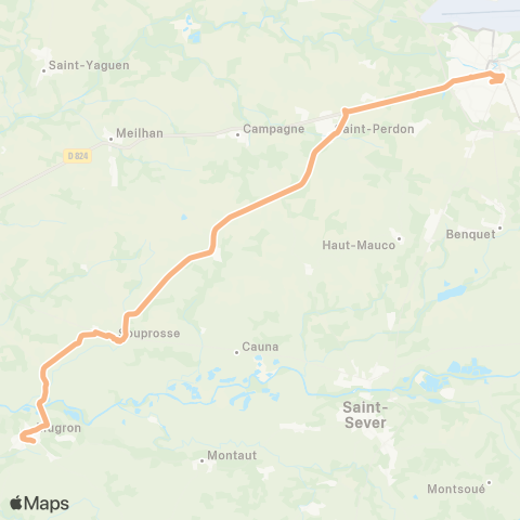 Nouvelle-Aquitaine Cars 40 Montfort - Mugron - Mt de Marsan map