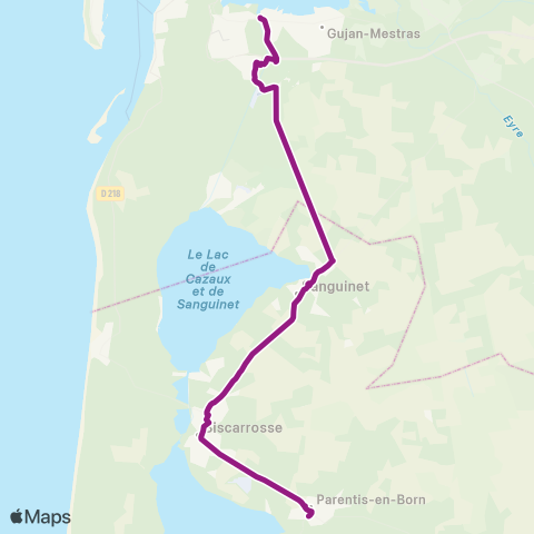 Nouvelle-Aquitaine Cars 40 Parentis en Born - Gujan Mestras map