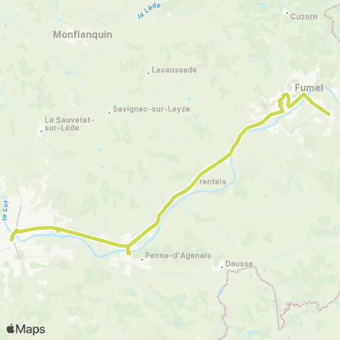 Nouvelle-Aquitaine Cars 47 Villeneuve - Fumel - Montayral map