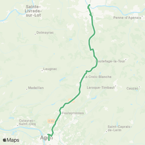 Nouvelle-Aquitaine Cars 47 Agen - Villeneuve sur Lot map