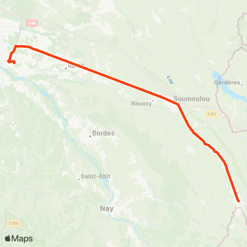 Nouvelle-Aquitaine Cars 64 Pau - Pontacq map