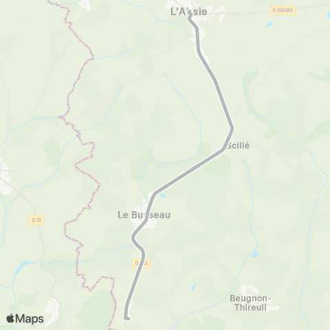 Nouvelle-Aquitaine Cars Scolaires 79/86 Secondigny - Parthenay map