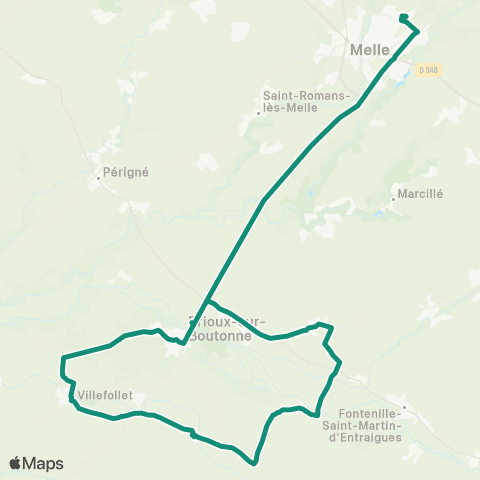 Nouvelle-Aquitaine Cars Scolaires 79/86 Brioux-sur-Boutonne map