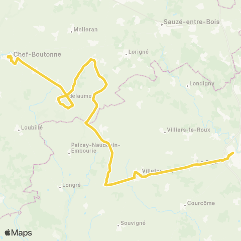 Nouvelle-Aquitaine Cars Scolaires 79/86 Chef Boutonne map