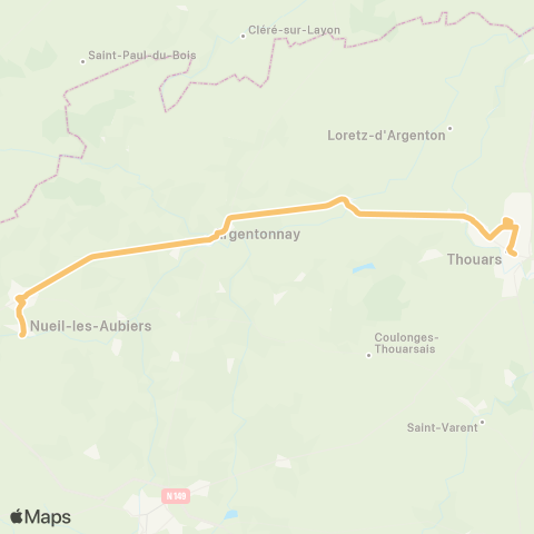 Nouvelle-Aquitaine Cars 79 Argentonnay - Thouars map