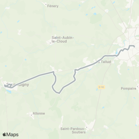 Nouvelle-Aquitaine Cars 79 Secondigny - Parthenay map