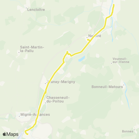 Nouvelle-Aquitaine Cars 86 Chatellerault - Poitiers map