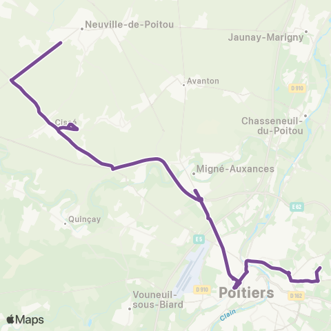 Nouvelle-Aquitaine Cars 86 Neuville du Poitou - Poitiers map