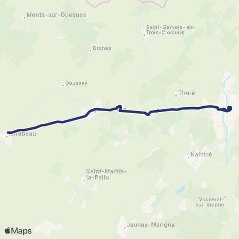 Nouvelle-Aquitaine Cars 86 Loudun - Chatellerault map