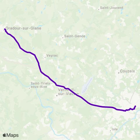 Nouvelle-Aquitaine Cars 87 Val d'Issoire - Oradour s/ Glane - Limoges map
