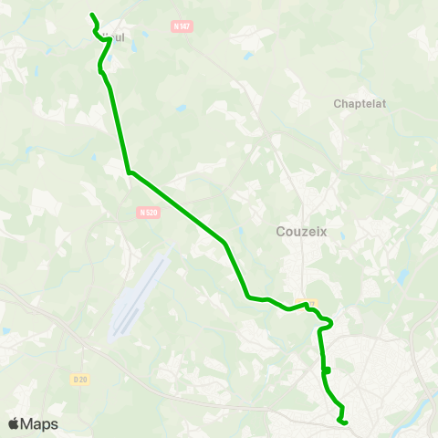 Nouvelle-Aquitaine Cars 87 Nieul - Couzeix - Limoges map